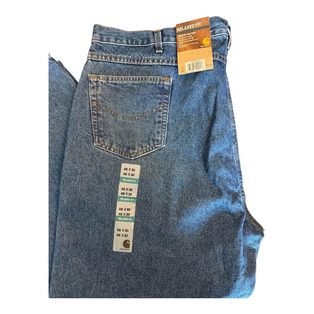 Carhartt B17 DST Relaxed Fit Tapered Leg Jeans Mens 48x30 Dark Stone Blue NWT